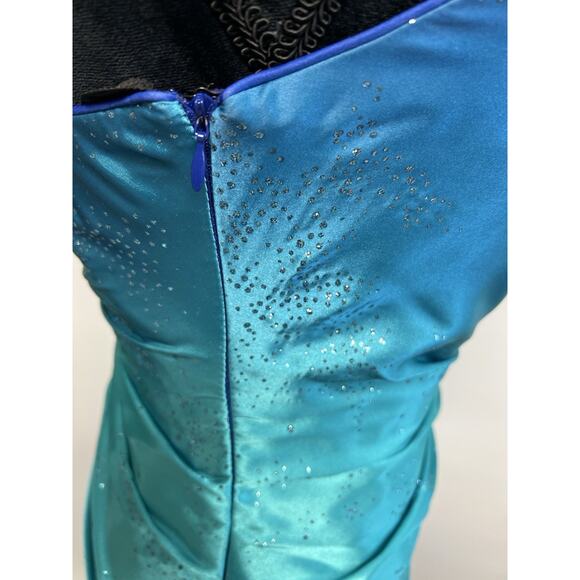 Vintage Y2K Dress Blue Ombre Fairy Hoco Prom Sparkle 7/8 Whimsigoth Formal Glam - Picture 5 of 15